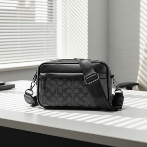 Bolso <span class=keywords><strong>Bandolera</strong></span> <span class=keywords><strong>de</strong></span> Piel Sintética PU para <span class=keywords><strong>Hombre</strong></span>, Diseño a Cuadros, Impermeable, para Viaje, Moda 2026 - Product Image 2