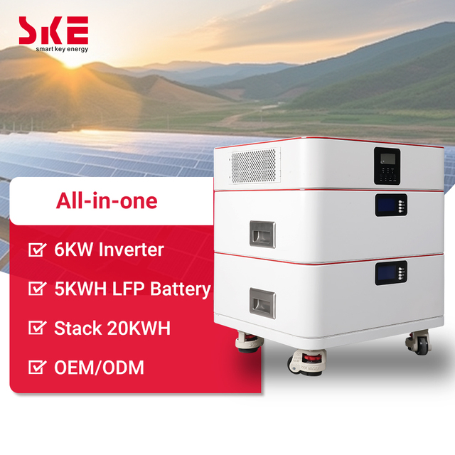 SKE All One Energy Storage Battery 5KWH 20KWH Solar Inverter 6KW 51.2V 100AH Anti Theft Function LiFePO4 CAN 5-Year Warranty