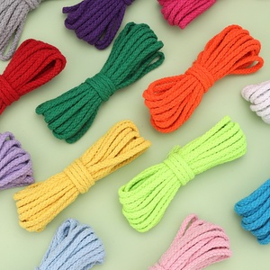 Cordon en macramé tressé 8 brins <span class=keywords><strong>de</strong></span> 5 mm, écologique, en coton coloré, pour tapisseries tissées DIY, sacs, liens et accessoires <span class=keywords><strong>de</strong></span> serrage - Product Image 3