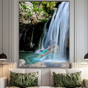 Décoration murale d'art en cristal moderne et élégant Base en toile Ardoise de cristal Toile sans cadre nue orientale Art déco pour la suspension à la maison - Product Image 3