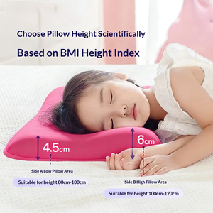Travesseiro Ergonômico Ortopédico TPE para Crianças, Suporte para Pescoço Respirável e Macio para Altura de 80 a 120 cm, Ideal para Hotéis e Cuidados - Product Image 2