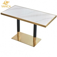 Mobilier moderne pour restaurant Table et chaises de restaurant Café Café Ensemble table et chaises de luxe en acier inoxydable et marbre