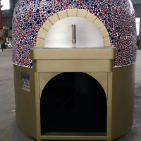 Four à Pizza Professionnel à Pierre de Lave, Gaz et Bois, avec Plateau Tournant