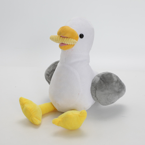 Peluche de Avestruz Marino con Accesorio de Pez, Gaviota de Peluche Blanca, Gris y Amarilla, Compañero Suave y Acogedor para Niños y Adultos - Product Image 3