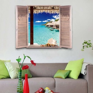 Pegatinas Decorativas de <span class=keywords><strong>Pared</strong></span> con Paisaje Marino, Vinilo Adhesivo <span class=keywords><strong>3D</strong></span> de PVC, Removible, Impermeable, Decoración del Hogar - Product Image 3