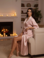 Peignoir long de luxe en soie glacée pour femme, manches 3/4, en satin jacquard, personnalisable OEM ODM, vêtements de détente, de nuit et de sommeil, vente en gros