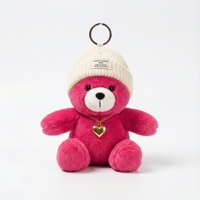 Mini porte-clés en peluche ours en coton PP, super doux, parfumé, style apaisant, collection mignonne