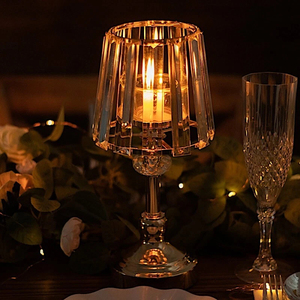 Portavelas Votivas Metálicos LANJO Gold de 15 Pulgadas con Pantalla de Cristal Transparente para Decoración de Fiestas y Eventos - Product Image 5