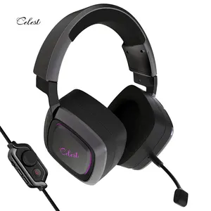 Celest Ogryn 32 Ohms Usb Wired Soft Ear Muff Headphone Professional 50Mm Speaker Driver Over The Head Headphone With Microphone