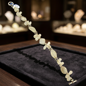 "<b>Garnet</b> Ball Jade <b>Bracelet</b> for Women Gold Plated Statement Jewelry" - Product Image 3