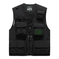 Gilet de pêche en maille respirante pour hommes, multi-poches, randonnée en plein air, camping, photographie, gilet tactique utilitaire, kaki, séchage rapide pour le sport