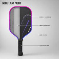 Raquette de pickleball personnalisée avec protection des bords, noyau en carbone T700 de 16 mm, finition de surface personnalisée, fabricant OEM pour les marques