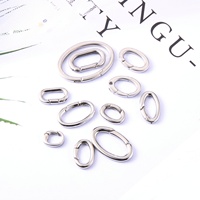 Simple Style Ovale Anneau de Saut Ouvert Fermoir Bijoux Accessoires Argent Plaqué Taille Personnalisée En Acier Inoxydable Fermoirs et Crochets Sac D'opp