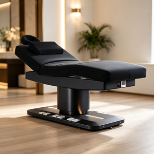 Mobilier de salon de luxe moderne blanc et or, table de massage électrique à 4 moteurs pour soins du visage, chaise de spa, lit pour extensions de cils - Product Image 6