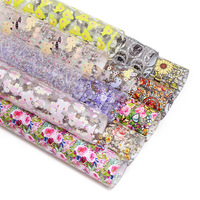 30CM * 120CM papillon fleurs Vintage dessin animé motif vinyle tissu PVC cuir synthétique pour la fabrication de chaussures matériaux