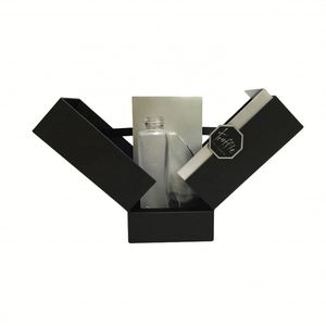 China Handmade Cosmetic Packaging Box Gift <b>Perfume</b> <b>Bottle</b> Cosmetic Black Box Wholesale Hard Paper Boxes - Product Image 3