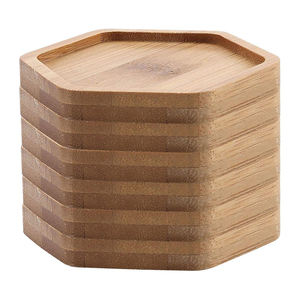 Maceta hexagonal <span class=keywords><strong>de</strong></span> bambú al por mayor, posavasos tallado para bebidas y maceta para flores, suculento platillo, soporte para maceta - Product Image 6