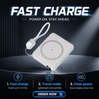 Batterie externe magnétique sans fil ultra-fine 5000 mAh avec cordon de chargement portable – Idéale pour offrir en souvenir