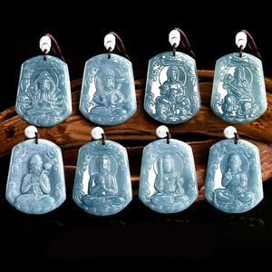 Colgante <span class=keywords><strong>de</strong></span> Jade Virgen María <span class=keywords><strong>de</strong></span> Agua Azul, Jadeíta Natural, Regalo Religioso Cristiano Unisex con Certificado - Product Image 6