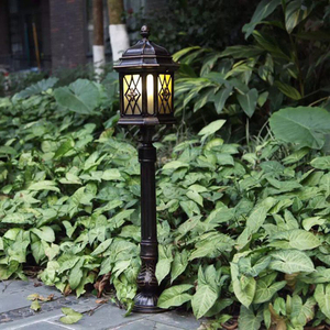 โคมไฟสวนพลังงานแสงอาทิตย์ สไตล์ยุโรป ติดตั้งบนเสาอลูมิเนียมรูปหกเหลี่ยม ไฟ LED สีวอร์มไวท์ - Product Image 5