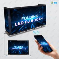 Cabina de DJ Móvil Curva Plegable de Seis Paneles con LED, Alto Brillo, Tamaño Personalizado, Pantalla de Video Portátil Profesional para Centros Comerciales