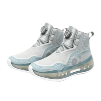 Sepatu Basket Retro Unisex High Top, Bahan Rajut Bernapas, Bagian Atas PU, Sol Karet Anti Selip, Ringan, Sepatu Kasual untuk Latihan