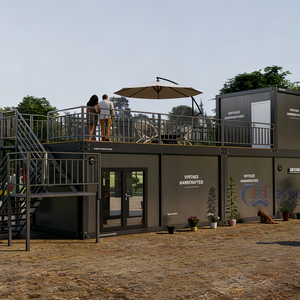 Lujosa cafetería modular tipo villa con balcón, casa prefabricada, casa contenedor. - Product Image 6
