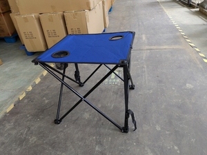 <span class=keywords><strong>Table</strong></span> de <span class=keywords><strong>camping</strong></span> pliante compacte carrée sur mesure pour l'extérieur, <span class=keywords><strong>table</strong></span> de pique-nique portable mini avec impression, en fer <span class=keywords><strong>bleu</strong></span> compact - Product Image 6