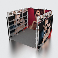 Stand d'exposition modulaire en aluminium SEG 10x10 avec impression personnalisée, étagères TV, stand portable pour salon professionnel