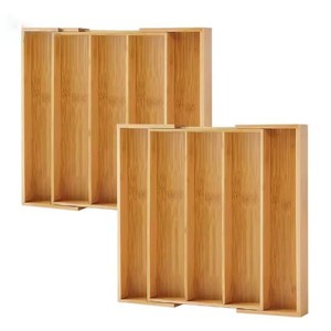 Bamboo <b>Drawer</b> Organizer Expandable Rectangular Single Tier Tableware <b>Storage</b> <b>Box</b> 33x15x85cm - Product Image 4
