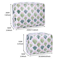 Pochette de maquillage rayée rose personnalisée en gros pour le voyage, trousse de toilette grande capacité, sac MAHJONG, étui cosmétique transparent pour femmes