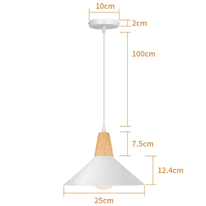 E27 lampada a sospensione moderna industriale plafoniera in metallo <span class=keywords><strong>lampadario</strong></span> in legno per cucina sala da pranzo camera caffè <span class=keywords><strong>bianco</strong></span> - Product Image 5