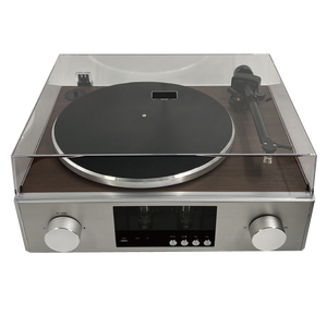 Vente flash - tourne-disque vinyle Hi-Fi avec préampli à tube à vide, haut-parleurs externes filaires, avec fonction USB, Aux in, BT - Product Image 4