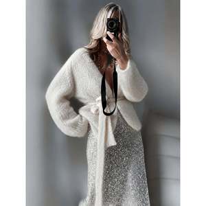 White Crew Neck Sweater Women's Knitwear Soft Warm <b>Winter</b> <b>Top</b> - Product Image 2