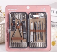 K-50268 Grand ensemble d'outils de beauté 12 pièces en acier, lames aiguisées et douces, coupe indolore, outils de toilettage portables, vente en gros à 1 dollar