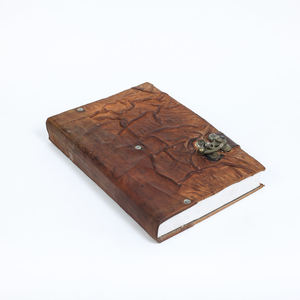Cuaderno/Diario A4 de Cuero Genuino Marrón, Hecho a Mano, con Cubierta de Papel de Algodón, 240 Páginas, Regalo Competitivo - Product Image 3