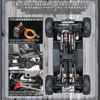 Nouveau Yikong YK4106PRO V2 Moteur Brushless RTR Camion RC d'escalade tout-terrain 4x4 à l'échelle 1:10, type G Wagon G63, avec fonction Tank Turn et télécommande