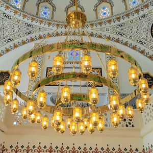 Proyecto de personalización Masjid, candelabro islámico, candelabro de iglesia de cristal con iluminación de Mezquita Dorada de lujo grande - Product Image 4