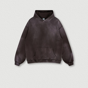 เสื้อมีฮู้ดสำหรับผู้ชายเสื้อฮู้ดผ้าฝ้ายฟอกสีแบบไล่ระดับสีโลโก้ตามสั่ง - Product Image 6