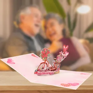Hot Sale New Arrival Custom Handmade Valentine's Day 3D Pop Up Greeting Cards