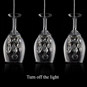 Đèn treo pha lê K9 hiện đại sáng tạo hình ly rượu đèn LED có công tắc trang trí nhà cửa khách sạn Lamparas De Techo Colgante - Product Image 2