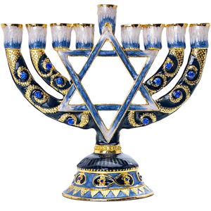 Menorah vintage à 9 branches, support à bougies fait à la main en fer, décoration d'intérieur pour Noël - Product Image 1
