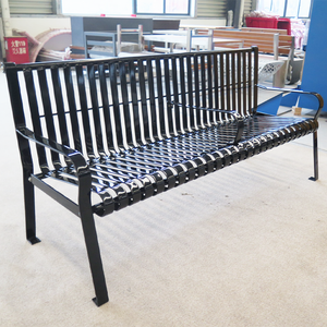 Hot <strong>Sale</strong> All Weather 2 Seater Metal Modern <strong>Garden</strong> <strong>Benches</strong> Outdoor Park Long Black Steel Iron <strong>Bench</strong> - Product Image 2