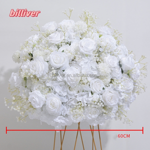 맞춤형 흰색 녹색 높이가 큰 센터피스 꽃볼 장식 웨딩 테이블 센터피스 - Product Image 4