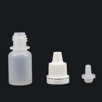 Flacon compte-gouttes en plastique PE blanc translucide jetable personnalisé 3ml-15ml avec bouchon à vis et compte-gouttes à pression pour liquides, sérigraphié