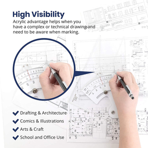 Bview nghệ thuật có thể điều chỉnh 10 inch tam giác đồng bằng cạnh Cai Trị cho soạn thảo kiến trúc sư kỹ sư - Product Image 3