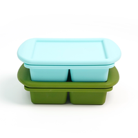 Récipient à 4 trous sans Bpa en silicone de qualité alimentaire pour les purées de fruits et légumes faites maison pour bébés et le plateau de congélation du lait