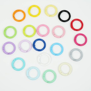 Anneau à ressort coloré peint, boucle ouverte en métal, porte-clés rond 24 mm en alliage de zinc léger pour coque de téléphone, cordon, porte-cartes - Product Image 5
