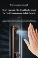 Cerradura Inteligente con Reconocimiento Facial para Puertas Dobles Exteriores - Cerradura Automática para Puerta de Villa, Resistente al Agua y a la Luz Solar