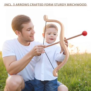 Ensemble de tir à l'arc en bois pour enfants, sport de tir pour garçons et filles, cadeau d'anniversaire éducatif, arc en bois amusant et - Product Image 4